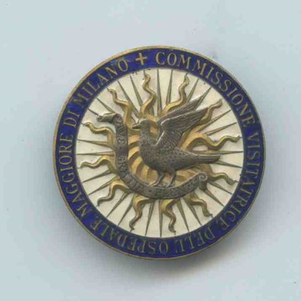 Enamel badge Visiting commission of the main hospital of Milan...