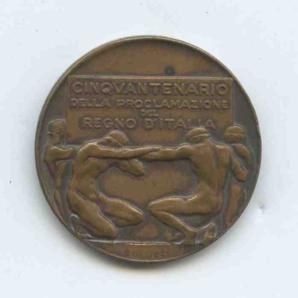 Medaglia commemorativa cinquantenario Regno d'Italia...