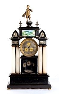 Orologio da camino con carillon - Austria, Biedermeier inizio XIX secolo...