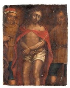 Dipinto italiano raffigurante “Ecce Homo” -  XIX secolo...  - Auction Mobili, vetri Gallé, Tappeti e Oggetti d'arte dal XVII all'inizio del XX secolo - Bertolami Fine Art - Casa d'Aste