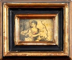 Miniatura su osso rappresentante “Diana Cacciatrice”-  XIX secolo  ...  - Auction Mobili, vetri Gallé, Tappeti e Oggetti d'arte dal XVII all'inizio del XX secolo - Bertolami Fine Art - Casa d'Aste