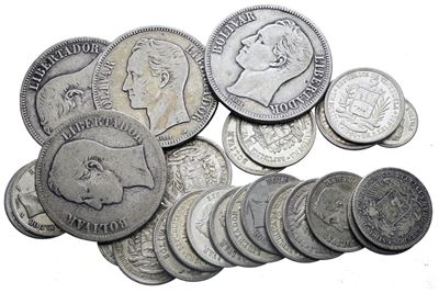 Venezuela. Lotto Misto di Bolívares Venezuelani - Ag. 200.53gr.