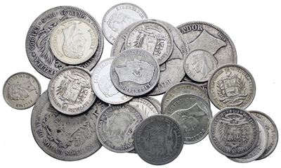 Venezuela. Lotto Misto di Bolívares Venezuelani - Ag. 200.00gr.