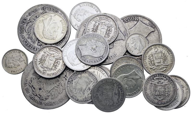Venezuela. Lotto Misto di Bolívares Venezuelani - Ag. 200.00gr.