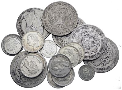 Venezuela. Lotto Misto di Bolívares Venezuelani - Ag. 200.48gr