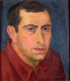 MARIO MAFAI : Self-portrait, 1941  - Oil on canvas applied on board, 35 x 30 cm  - Auction Dipinti, Disegni e Sculture dal XIX al XXI secolo e Collezione Cornelio Di Marzio - Bertolami Fine Art - Casa d'Aste