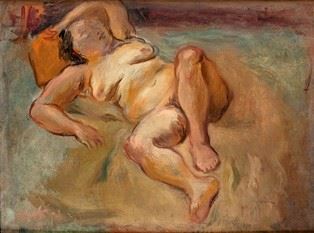 MARIO MAFAI : Nudo, 1931  - Olio su tela, 36 x 50 cm  - Asta Dipinti, Disegni e Sculture dal XIX al XXI secolo e Collezione Cornelio Di Marzio - Bertolami Fine Art - Casa d'Aste