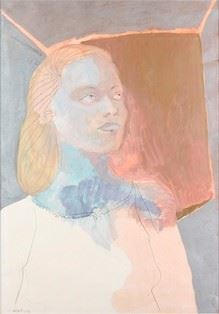 Ugo Attardi (sori, 1923 - Roma, 2006) - Ritratto Femminile, 1973