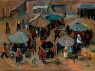 GIOVANNI OMICCIOLI - Il mercato, 1943