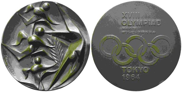 GIAPPONE. Medaglia per le olimpiadi di Tokyo di Judo del 1964. Ae. In astuccio ...