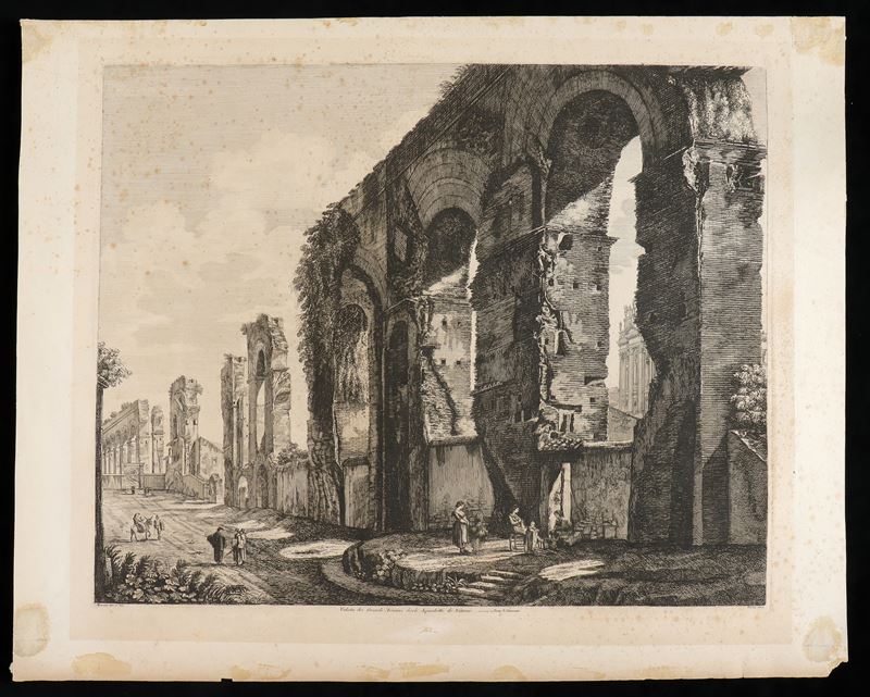 Giovanni Battista Piranesi, Luigi Rossini - Veduta dei Grandi Avanzi degli Aquedotti di Nerone Vi...