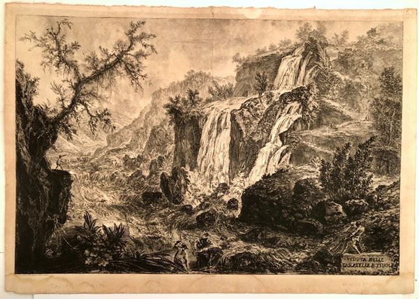 Giovanni Battista Piranesi - Veduta delle Cascatelle a Tivoli...