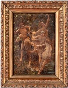 Dipinto raffigurante Ninfe - XX secolo...  - Auction Mobili, vetri Gallé, Tappeti e Oggetti d'arte dal XVII all'inizio del XX secolo - Bertolami Fine Art - Casa d'Aste