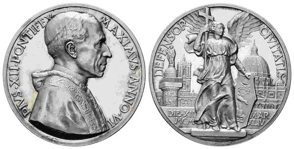 CITTA' DEL VATICANO. Pio XII (1939-1958). Medaglia in argento (44,02 mm – 38,88...  - Asta Monete e medaglie moderne Italiane ed Estere - Bertolami Fine Art - Casa d'Aste