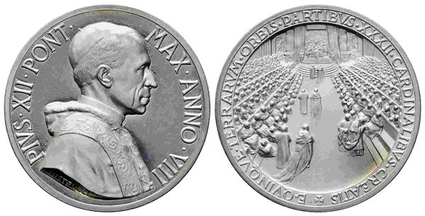 CITTA' DEL VATICANO. Pio XII (1939-1958). Medaglia Anno VIII. Ag (43,97 mm – 36...