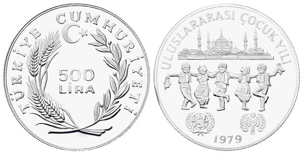 TURCHIA. 500 lire 1979. Silver PROOF. Ag. (23,33 g). KM#931. PROOF...