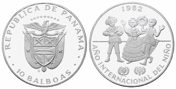 PANAMA. 10 Balboas 1982 Silver PROOF. Ag (26,50 g). KM#79. PROOF...