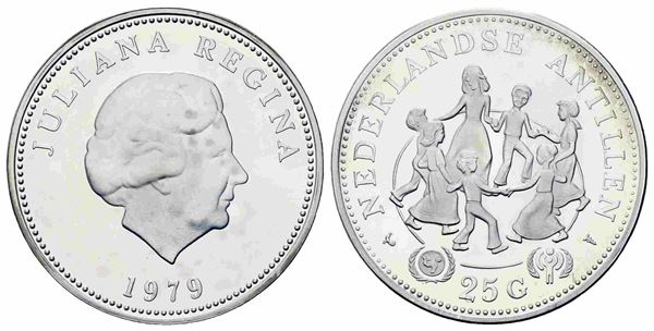 ANTILLE OLANDESI. 25 Gulden 1979 Silver PROOF. KM#22. Ag. (7,22 g). PROOF...