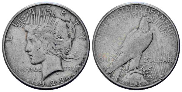 USA. Dollaro Peace 1923. Ag (26,6 g). BB...