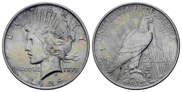 USA. Dollaro Peace 1924. Ag (26,7 g). SPL+...