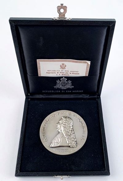 San Marino. Medaglia G.b. Morgagni 1971. Ag (100 G; 60 MM). in Astuccio della Zecca. Fdc