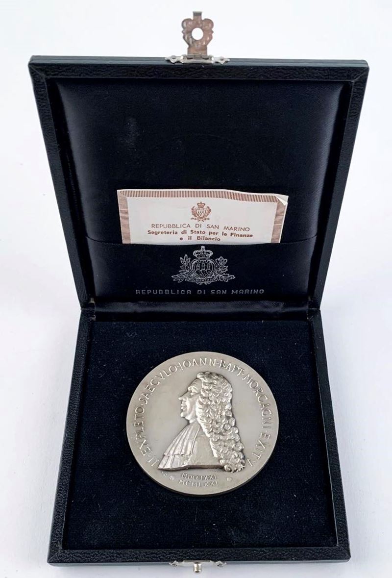 San Marino. Medaglia G.b. Morgagni 1971. Ag (100 G; 60 MM). in Astuccio della Zecca. Fdc