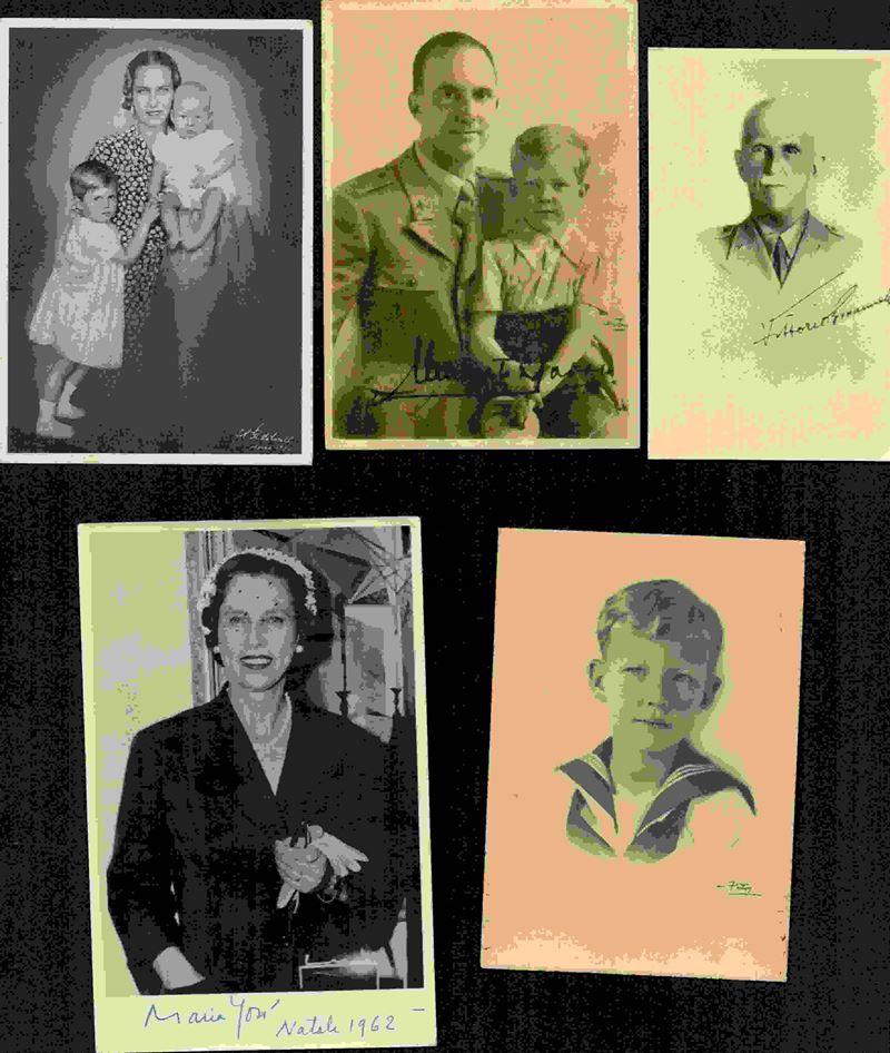 Lotto di 4 Foto e 2 Cartoline con Ritratti dei Membri di Famiglia Savoia, Alcun