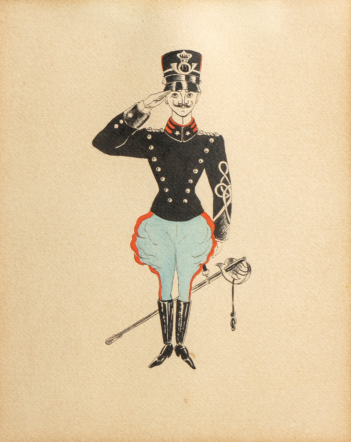 Caricatura di Tenente Cavalleria