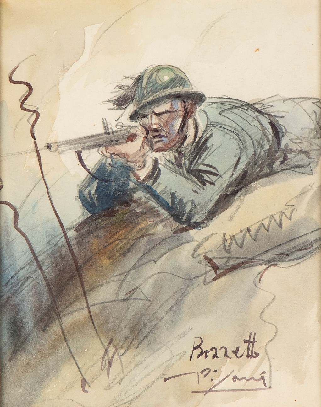 Gustavo Pisani (1877-1948) Bersagliere in Trincera