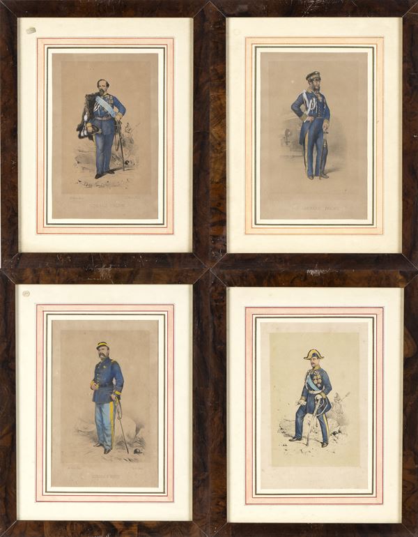 Lot of 4 portraits of characters from the Risorgimento...