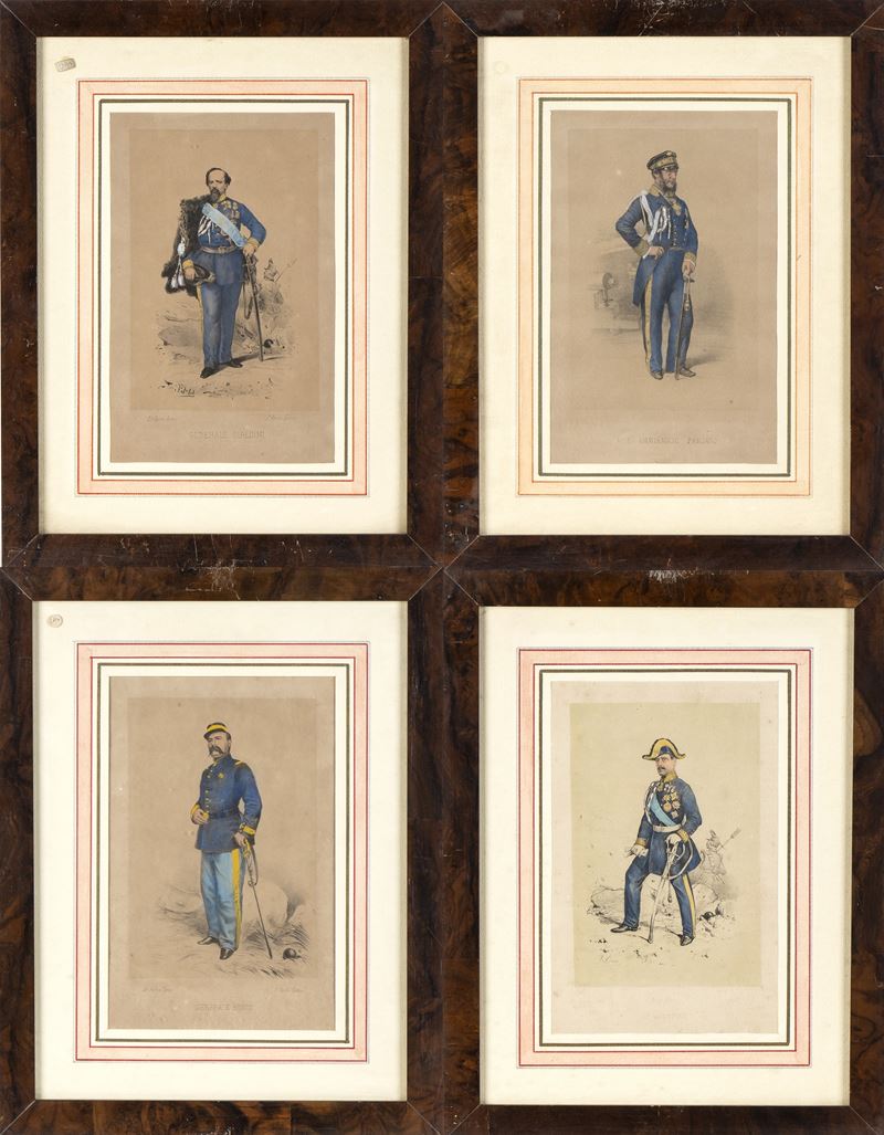 Lotto di 4 Ritratti di Personaggi Risorgimentali