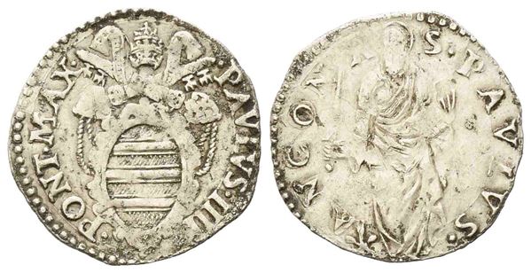 ANCONA. Stato Pontificio. Paolo IV (1555-1559). Giulio. Ag (3 g). MIR 1034. BB...  - Asta Monete e medaglie moderne Italiane ed Estere - Bertolami Fine Art - Casa d'Aste