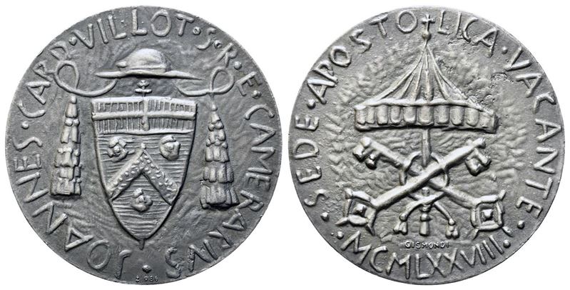 Vaticano Sede Vacante 1978. Medaglia 1978. Cardinale Camerlengo Jean Villot. Opus Tommaso Gismond...