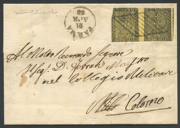 Parma - 5 cent. with group space on letter.