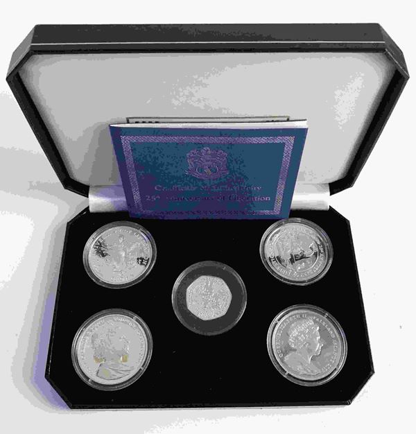 INGHILTERRA. 2007 PROOF Set 5° anniversario Liberazione delle Falkland. Serie d...  - Asta Monete e medaglie moderne Italiane ed Estere - Bertolami Fine Art - Casa d'Aste