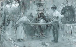 FRANCESCO PAOLO MICHETTI - Peasant around a fountain