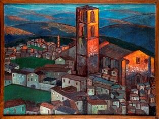 GERARDO DOTTORI - Aerial view of San Domenico, 1921...