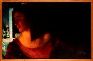 GIACOMO BALLA - Luce Balla portrait in red, 1925...