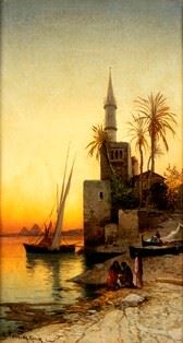 HERMANN DAVID SALOMON CORRODI - Sunset on the Nile
