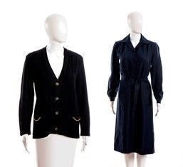 lotto celine cardigan e abito...  - Auction Fashion, Memorabilia e Militaria con una collezione di Cimeli di Juan ed Evita Peròn - Bertolami Fine Art - Casa d'Aste