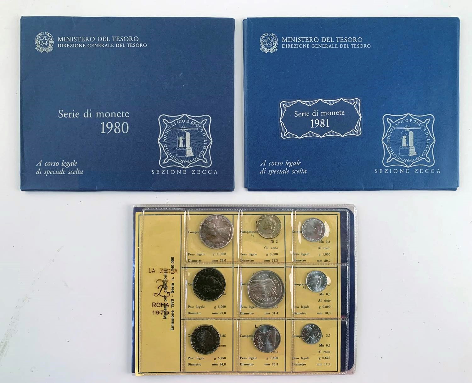 Repubblica Italiana. Interessante Lotto Composto da N. 8 Serie Divisionali in Fdc (con Argenti): ...