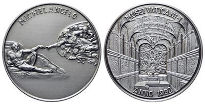 Vaticano. Medaglia Opere D'arte dei Musei Vaticani 1992. Ag (40 MM: 24 G) Fdc in Astuccio Origina...