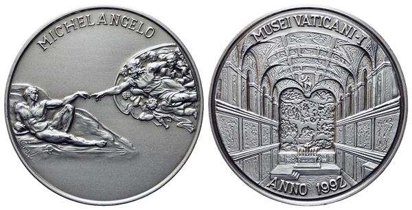 CITTA' DEL VATICANO. Medaglia Opere d'arte dei Musei Vaticani 1992. Ag (40 mm –...  - Auction Monete e medaglie moderne Italiane ed Estere - Bertolami Fine Art - Casa d'Aste