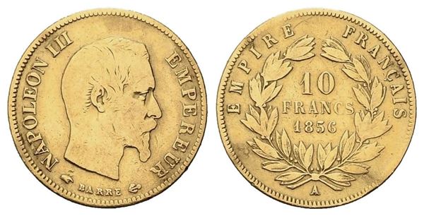 FRANCIA. Napoleone III (1852-1870). 10 franchi 1854. Parigi. Au (18, 8 mm – 3,1...