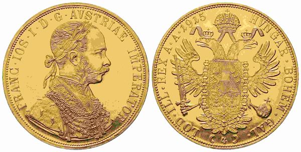AUSTRIA. Francesco Giuseppe (1848-1816). 4 ducati 1915. Au titolo 986 (39,65 – ...