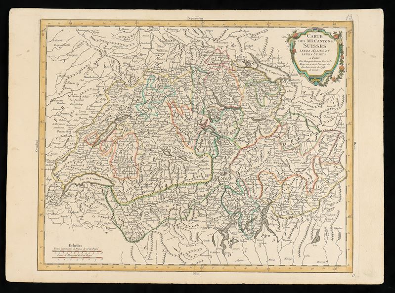 Carte Des XIII. Cantons Suisses, Leurs Allies Et Leurs Sujets