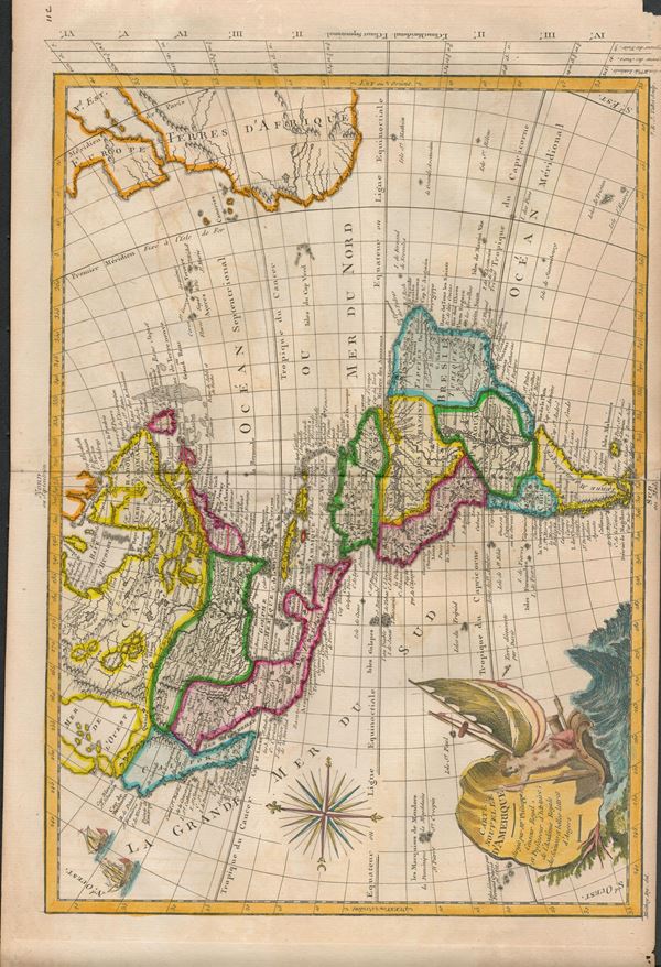 Etienne Andre Philippe de Pretot (1710-1787), Maurille Antoine Moithey (1732-1810) - ?Carte nouvelle d'Amérique, 1769?...