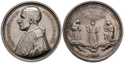 Roma. Benedetto XV (1914-1922). Medaglia 1920 Anno Vi – per le Canonizzazioni del 1920. Ag (35,25...