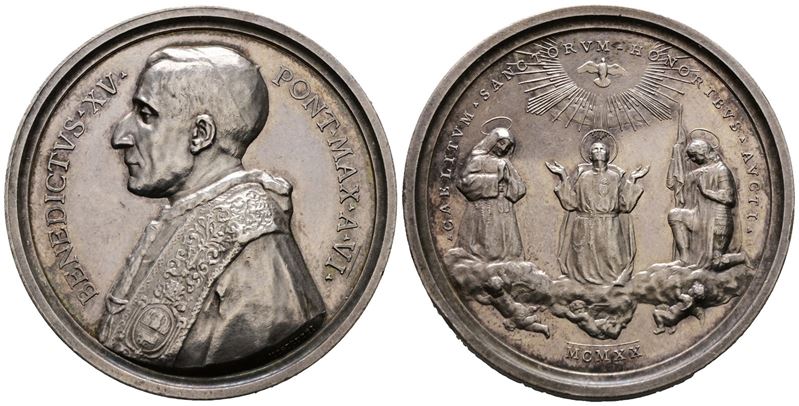 Roma. Benedetto XV (1914-1922). Medaglia 1920 Anno Vi – per le Canonizzazioni del 1920. Ag (35,25...