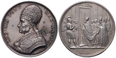 Stato Pontificio. Leone XII (1823-1829). Medaglia 1825 a.II Annuale "anno Santo". Bart. E825; Ag;...